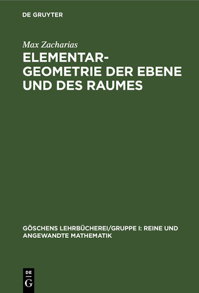 Elementargeometrie der Ebene und des Raumes