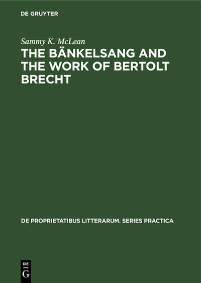 The Bänkelsang and the work of Bertolt Brecht