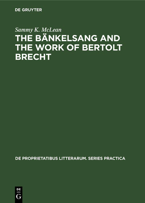The Bänkelsang and the work of Bertolt Brecht
