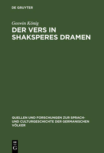 Der Vers in Shaksperes Dramen