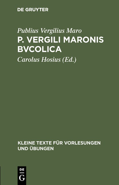 P. Vergili Maronis Bvcolica