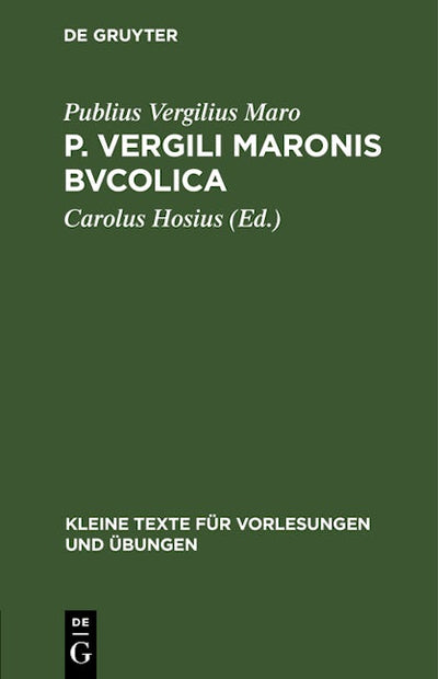 P. Vergili Maronis bvcolica