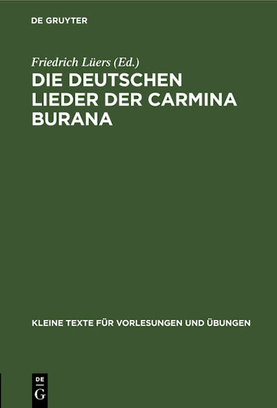Die deutschen Lieder der Carmina Burana
