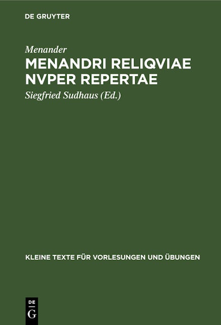 Menandri reliqviae nvper repertae