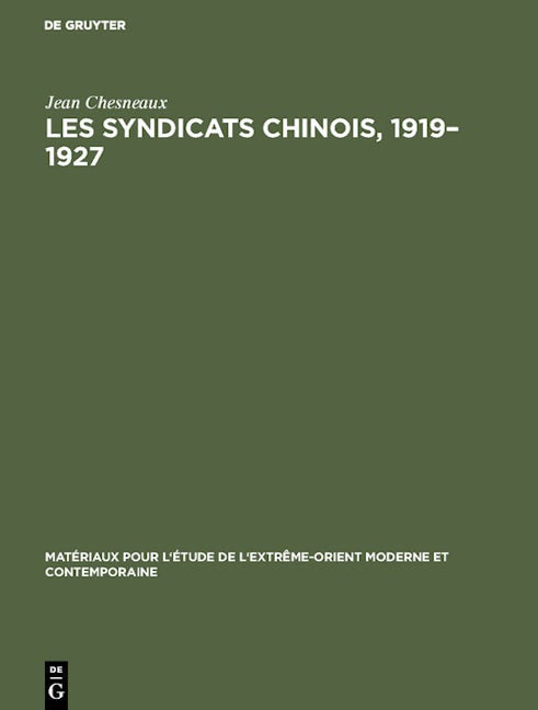 Les syndicats chinois, 1919–1927