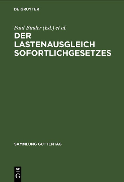 Der Lastenausgleich Sofortlichgesetzes