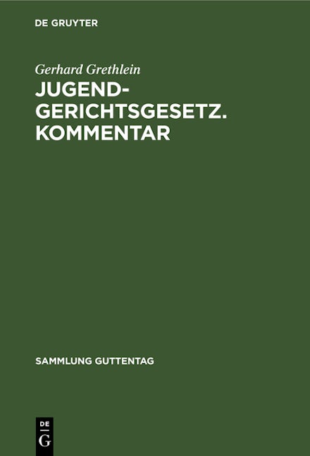 Jugendgerichtsgesetz. Kommentar