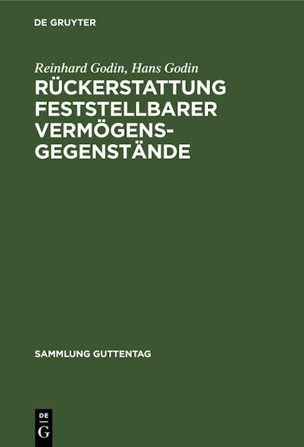 Rückerstattung feststellbarer Vermögensgegenstände