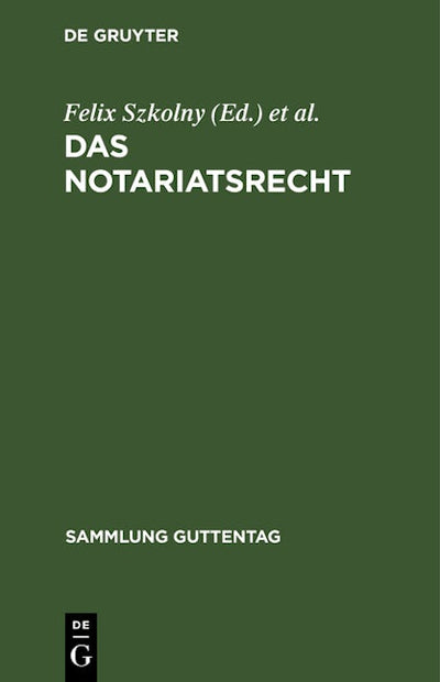 Das Notariatsrecht