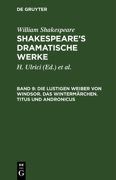Die lustigen Weiber von Windsor. Das Wintermärchen. Titus und Andronicus