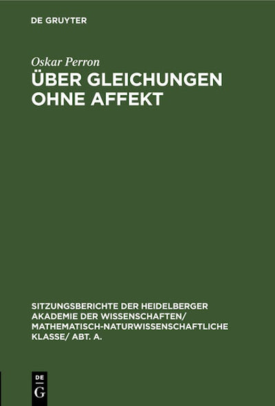 Über Gleichungen ohne Affekt