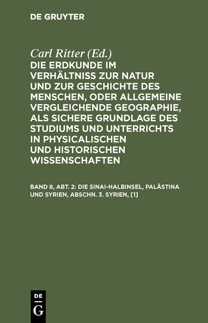 Die Sinai-Halbinsel, Palästina und Syrien, Abschn. 3. Syrien, [1]