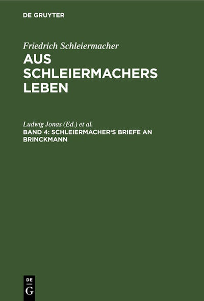 Schleiermacher's Briefe an Brinckmann