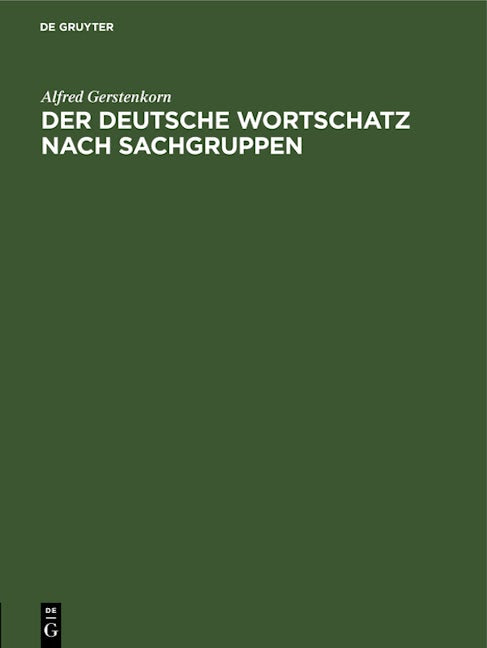 Der deutsche Wortschatz nach Sachgruppen