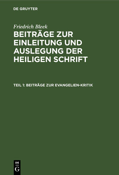 Beiträge zur Evangelien-Kritik