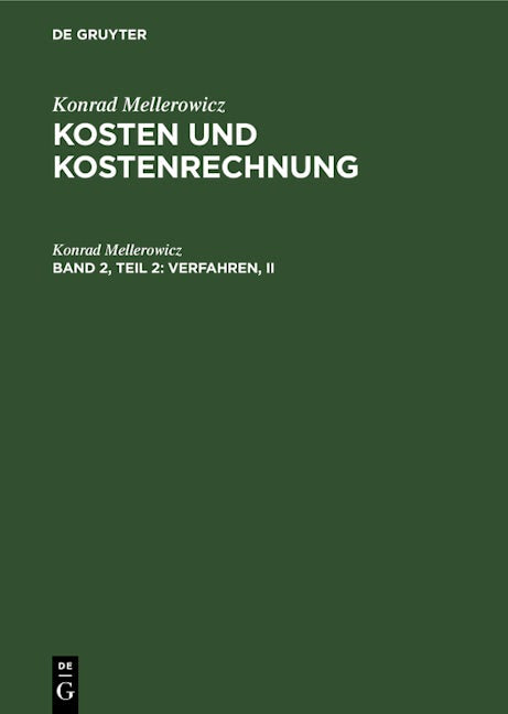Verfahren, II
