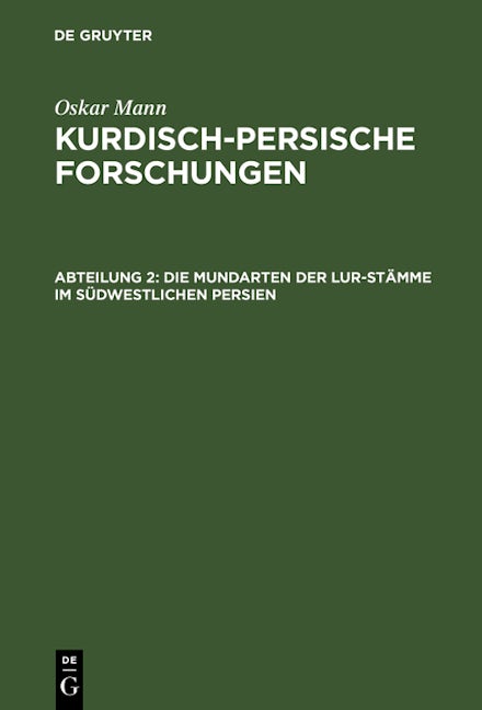 Die Mundarten der Lur-Stämme im südwestlichen Persien