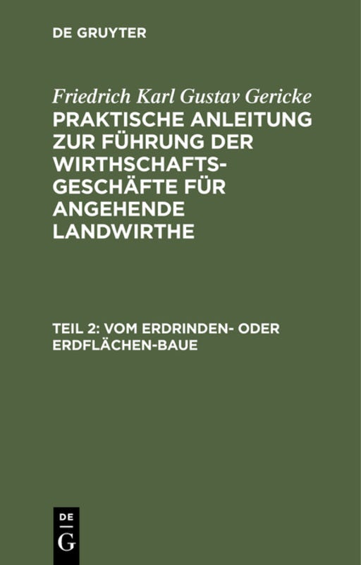 Cover image for Vom Erdrinden- oder Erdflächen-Baue, isbn: 9783111078373