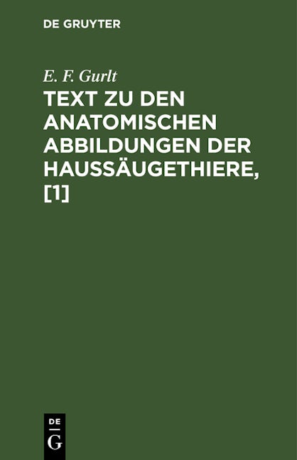 Text zu den anatomischen Abbildungen der Haussäugethiere, [1]