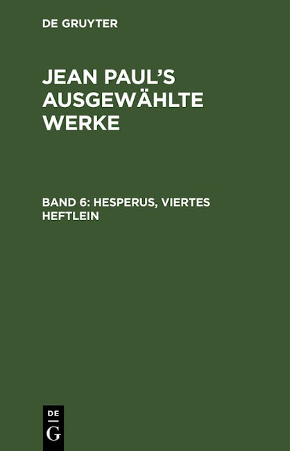 Hesperus, viertes Heftlein