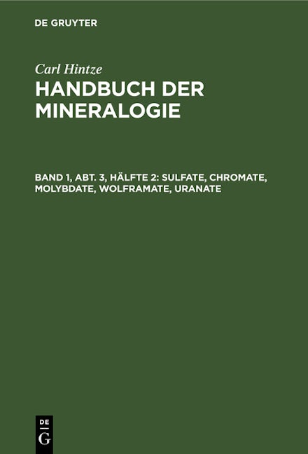 Sulfate, Chromate, Molybdate, Wolframate, Uranate