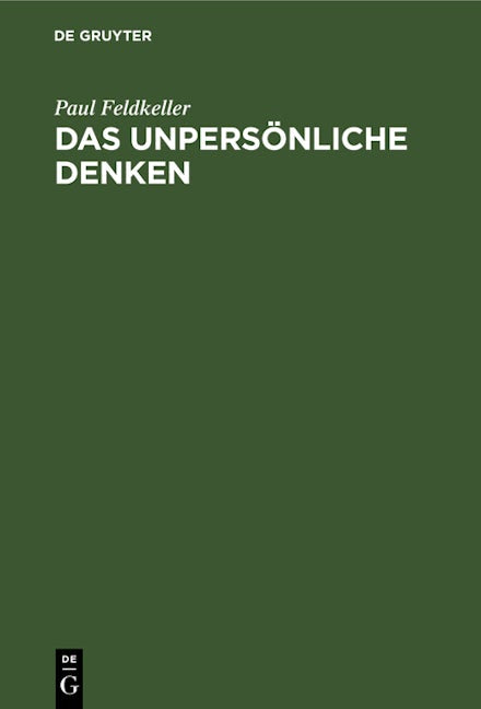 Das unpersönliche Denken