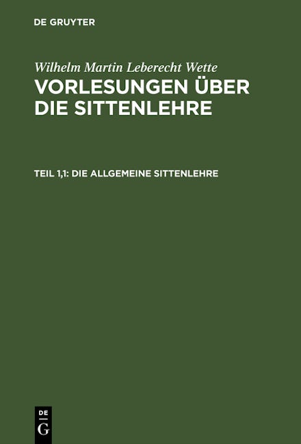 Die allgemeine Sittenlehre