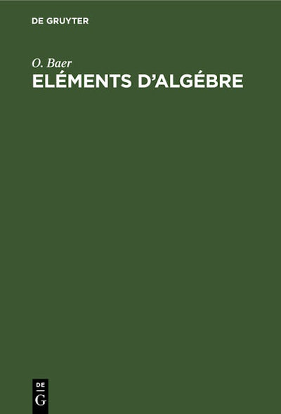 Eléments d'algébre