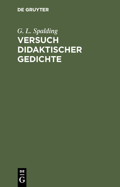 Versuch didaktischer Gedichte