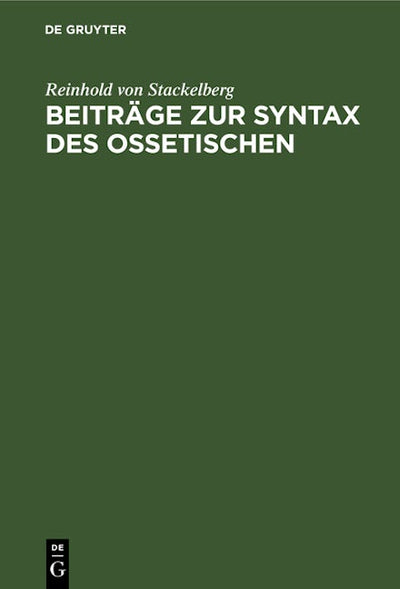 Beiträge zur Syntax des Ossetischen