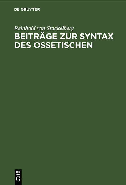Beiträge zur Syntax des Ossetischen