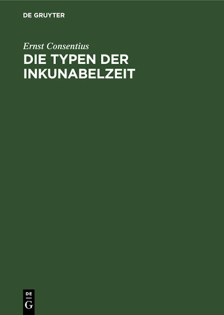 Die Typen der Inkunabelzeit
