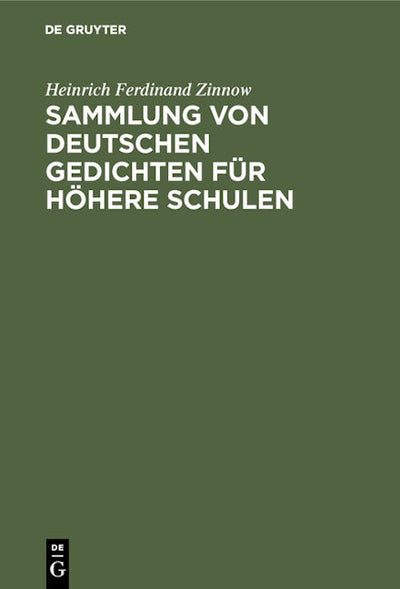Sammlung von deutschen Gedichten für höhere Schulen