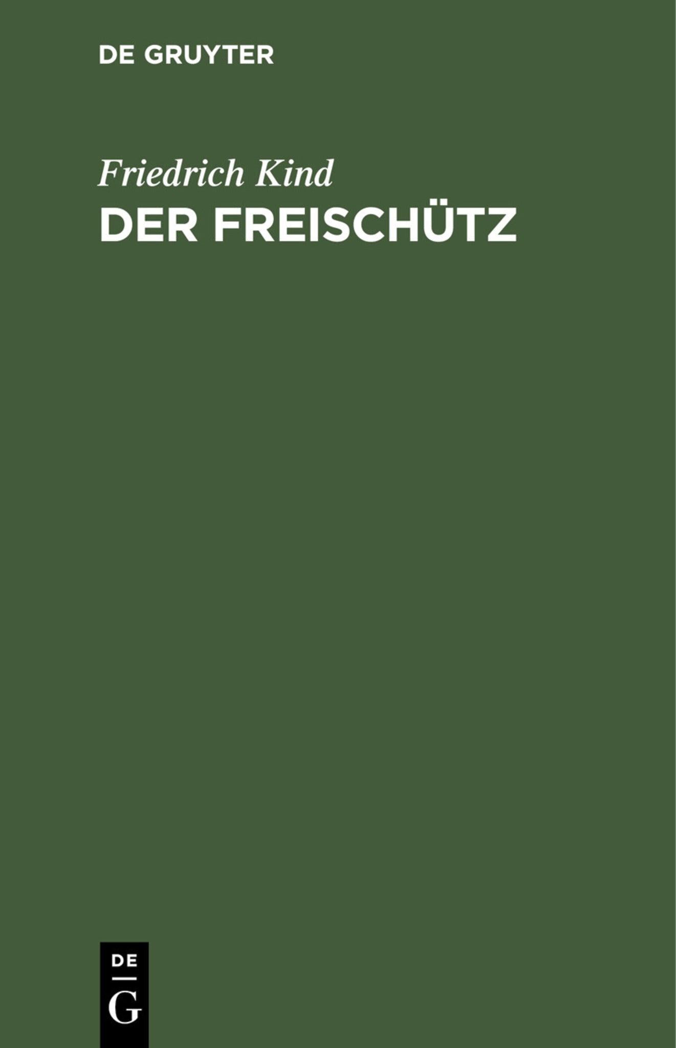 Cover image for Der Freischütz ISBN 9783111148472