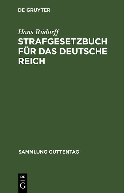 Strafgesetzbuch für das Deutsche Reich