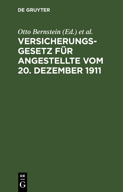 Versicherungsgesetz für Angestellte vom 20. Dezember 1911