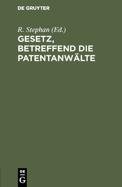 Gesetz, betreffend die Patentanwälte