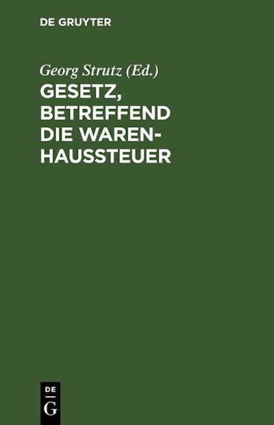 Gesetz, betreffend die Warenhaussteuer