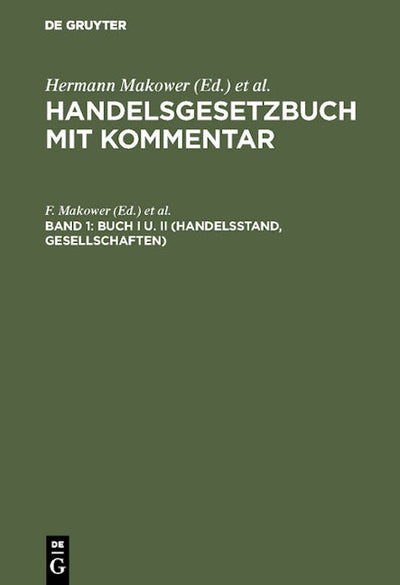 Buch I u. II (Handelsstand, Gesellschaften)