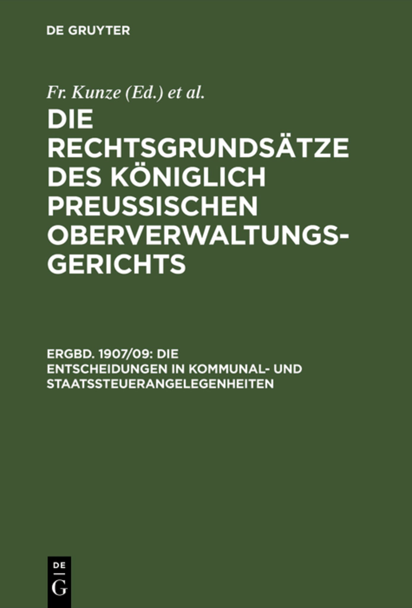 Cover image for Die Entscheidungen in Kommunal- und Staatssteuerangelegenheiten ISBN 9783111161532