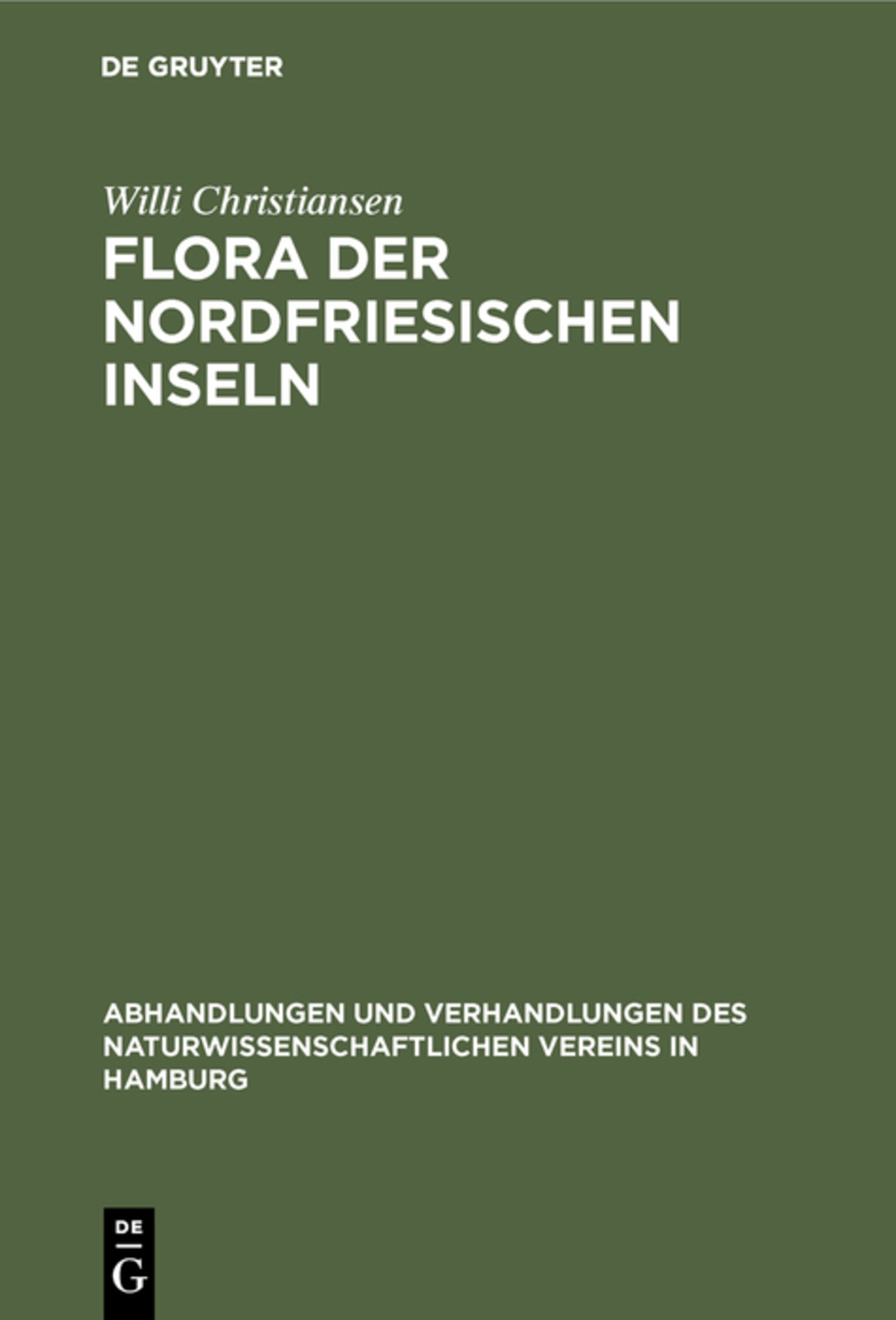 Cover image for Flora der Nordfriesischen Inseln ISBN 9783111161761