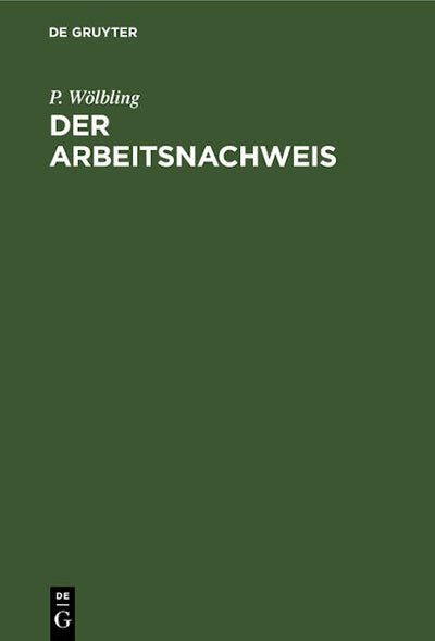 Der Arbeitsnachweis