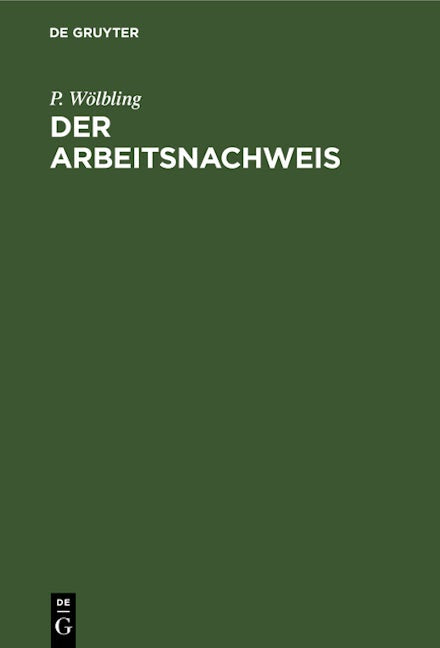 Der Arbeitsnachweis
