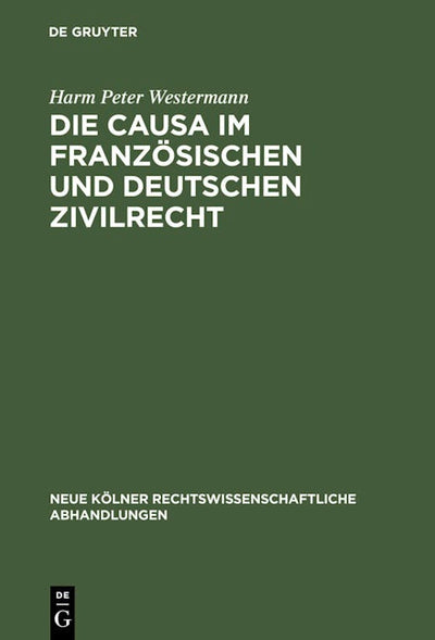 Die causa im französischen und deutschen Zivilrecht