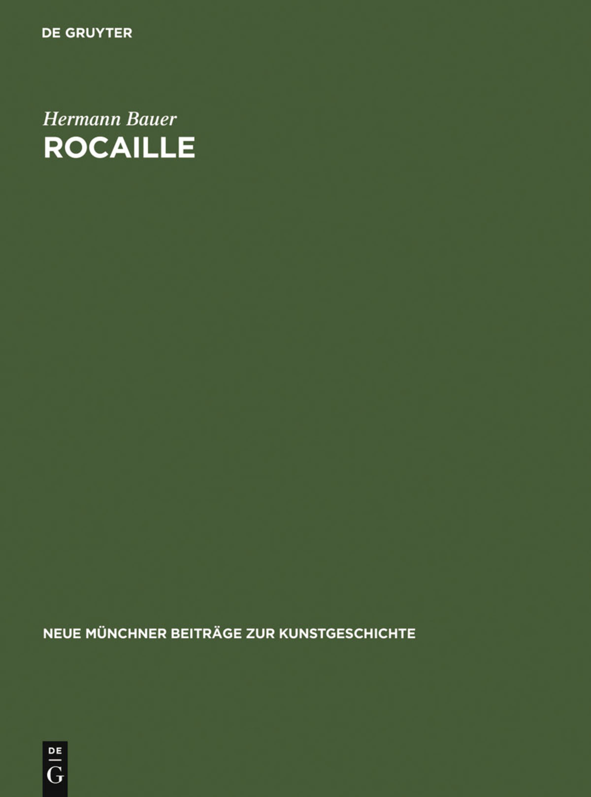 Cover image for Rocaille ISBN 9783111163772