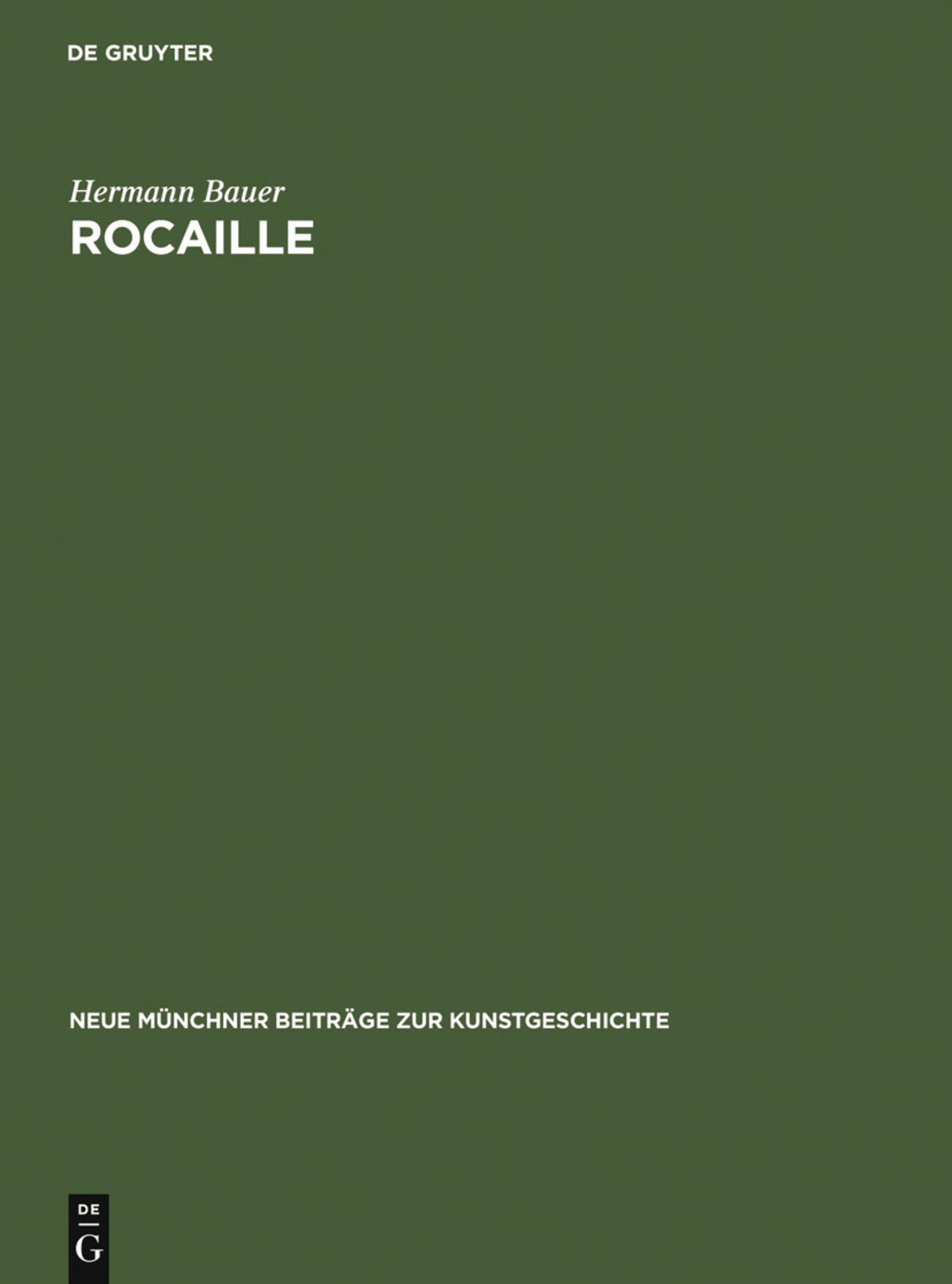 Cover image for Rocaille ISBN 9783111163772