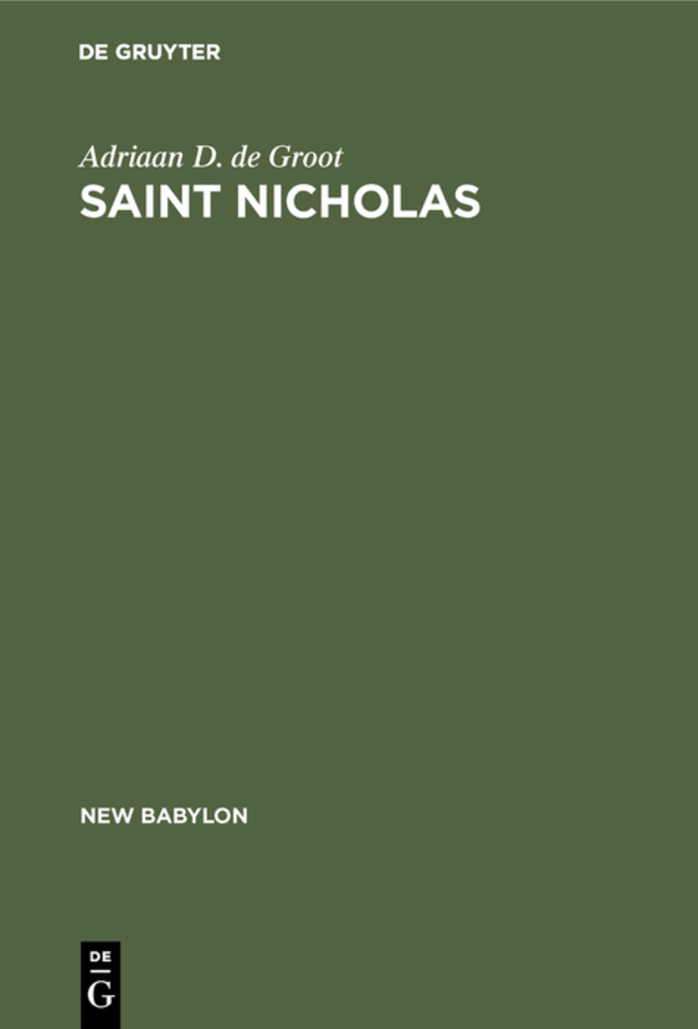 Cover image for Saint Nicholas ISBN 9783111164359