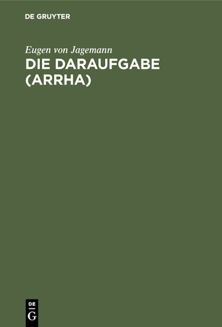 Die Daraufgabe (Arrha)