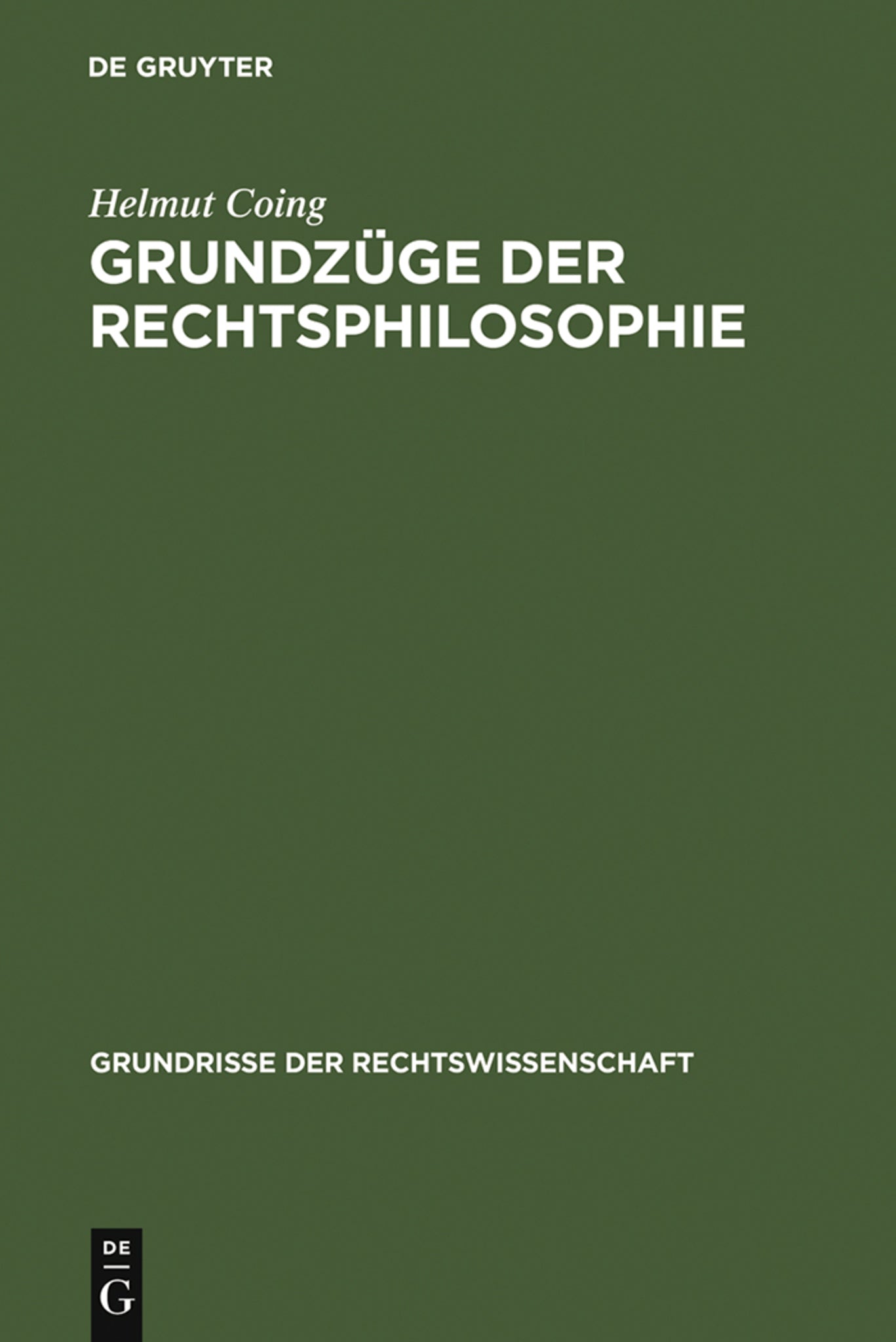 Cover image for Grundzüge der Rechtsphilosophie ISBN 9783111165417