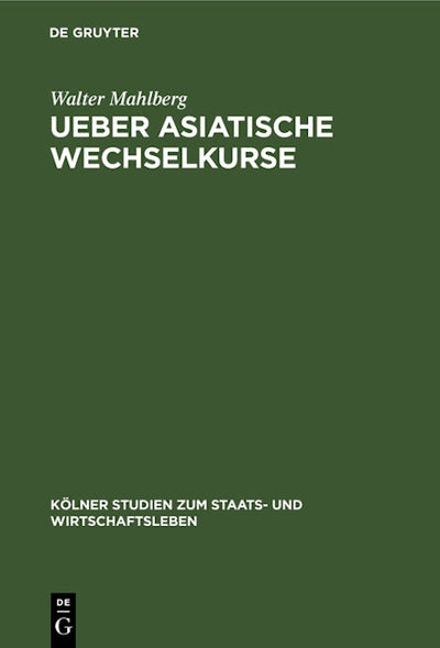 Ueber asiatische Wechselkurse